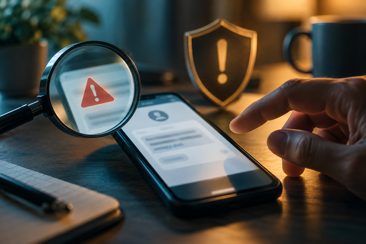 Recognizing Phishing, Smishing, and Vishing in 2026 — editorial illustration